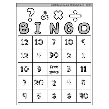 4. Specialty & Problem-Solving: Themed Math Bingo Printables