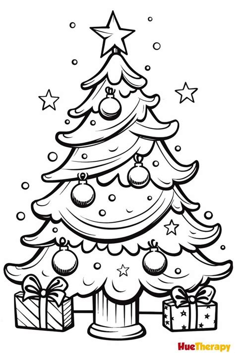 6. Festive Scenes with Christmas Trees for Coloring