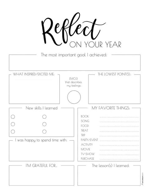 6. Reflective End-of-Year Worksheets: A Look Back and Forward