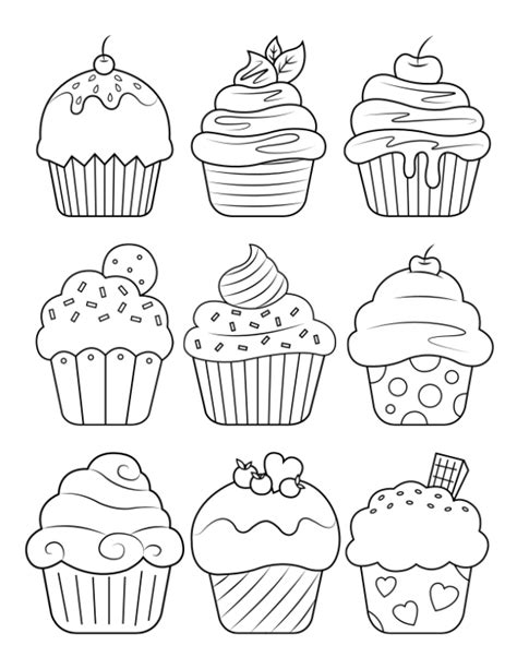 A Delightful Dozen: Categories of Cupcake Coloring Printables