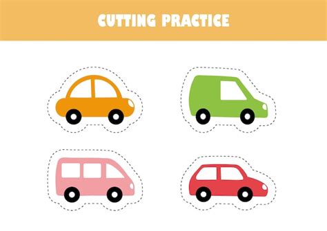 Activity-Based Car Templates: Coloring, Cutting & Educational Fun