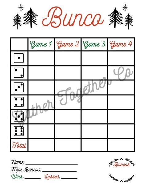 Add Some Pizzazz: Themed & Festive Bunco Score Cards