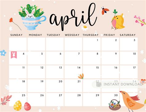 Adding Charm: Decorative & Themed April 2021 Calendars