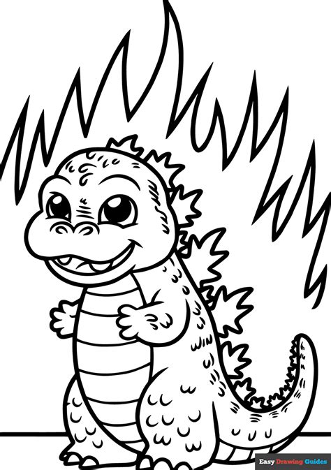 Adorable Chibi Godzilla Adventures: Cute Godzilla Coloring Pages Printable