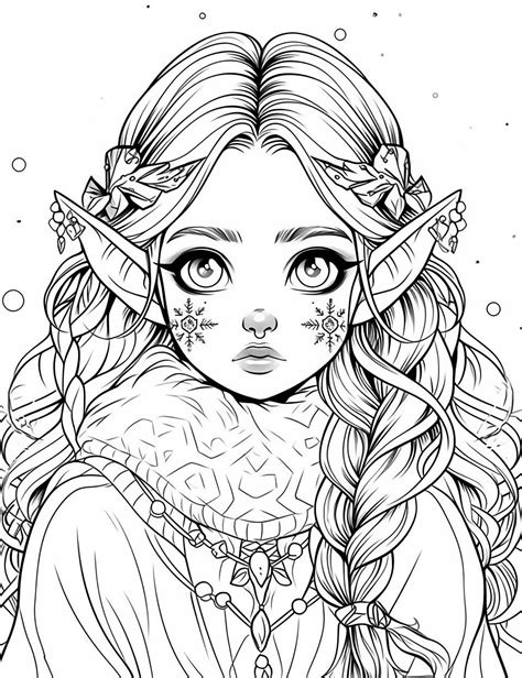 Advanced & Detailed Elf Coloring Sheet Printables for Experienced Colorists