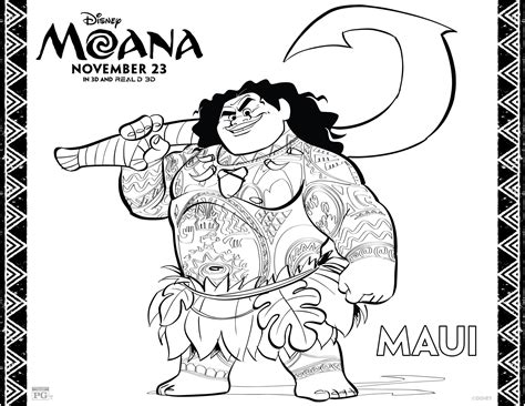 Adventure-Ready Moana & Maui Printable Coloring Pages