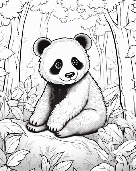 Adventure-Ready Panda Coloring Pages