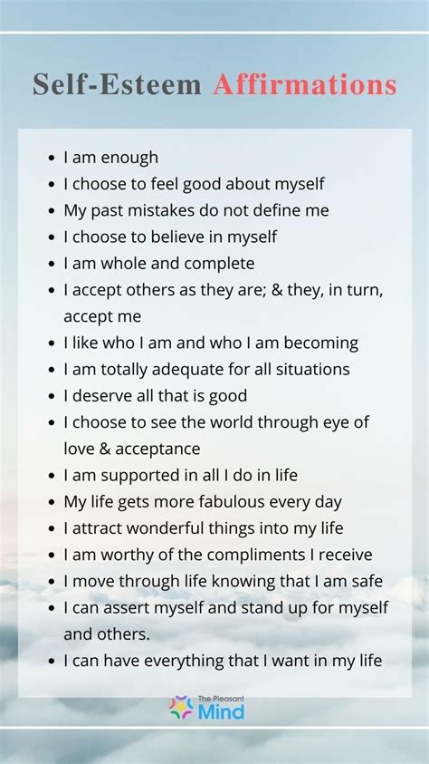 Affirmations for Building Self-Esteem & Confidence