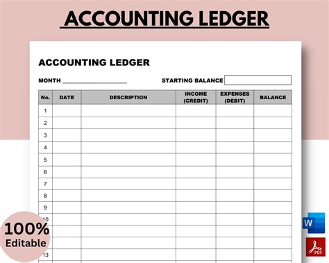 Anatomy of a Printable Ledger: Understanding the Essentials