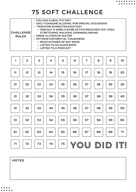 Your Ultimate Guide to a Free 75 Soft Challenge Printable That Actually Works