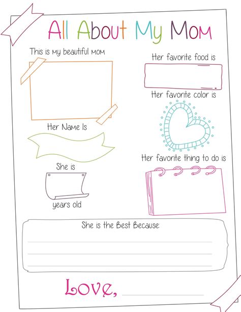 Crafting Heartfelt Memories: Your Guide to the "All About My Mom Free Printable"
