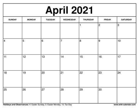 Finding Your Way Back: The Enduring Appeal of an April 2021 Calendar Printable
