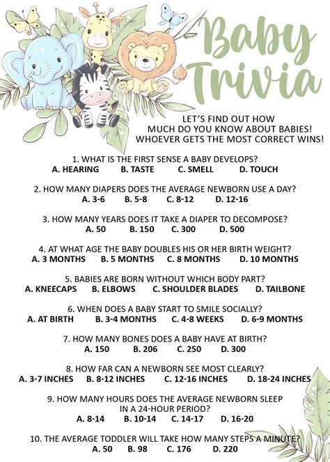 Make Your Baby Shower Unforgettable: The Ultimate Guide to Printable Baby Shower Trivia Games!