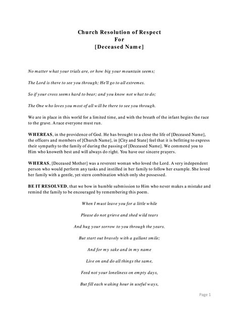 Finding Comfort and Guidance: Your Black Printable Church Funeral Resolution PDF Resource