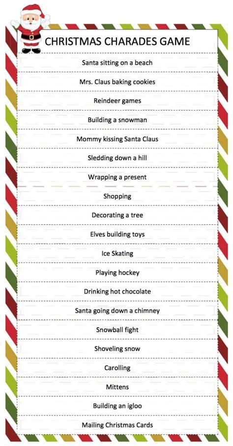 Get Ready to Giggle: Your Ultimate Christmas Charades Game Printable Guide for Festive Fun!
