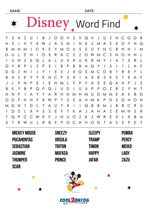 Unleash the Magic: Your Ultimate Guide to Disney Word Search Printables!