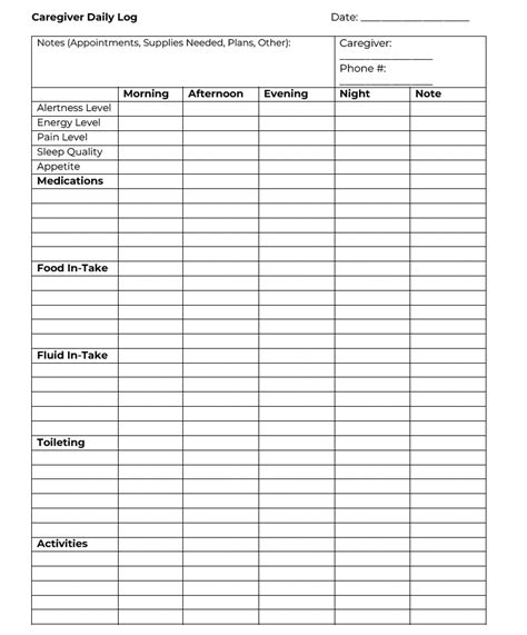 Master Your Caregiving Journey: Grab Your Free Printable Caregiver Daily Log Sheet Today!