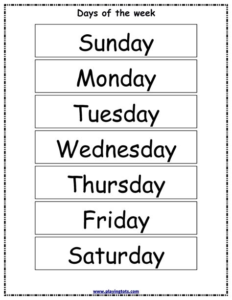 Unlock Your Week: The Best Free Printable Days of the Week for Every Need!