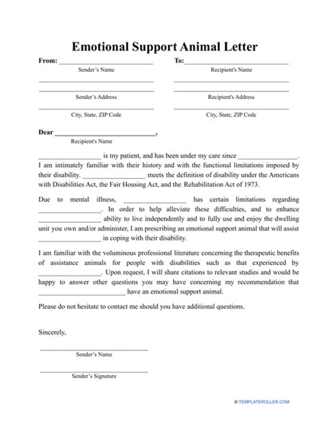 The Empathetic Guide to a Free Printable ESA Letter Template: Understanding, Obtaining, and Living with Your Emotional Support Animal