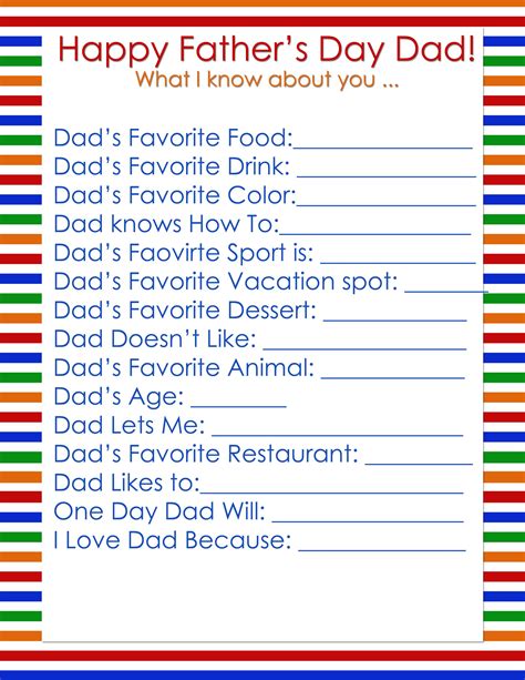 The Ultimate Guide to a Meaningful Father's Day: Your Free Printable Questionnaire Awaits!