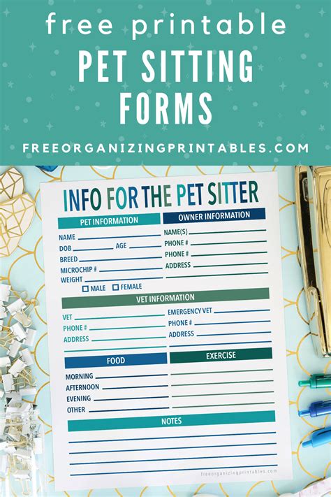 The Ultimate Guide to Free Printable Pet Sitting Forms: Your Paw-fect Tool for Peace of Mind