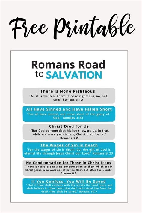Your Journey to Grace: Unlocking the Free Printable Romans Road to Salvation