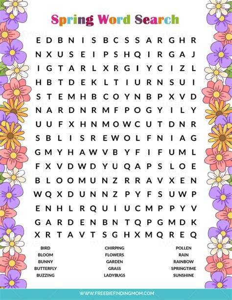 Bloom into Fun: Your Ultimate Guide to Free Printable Spring Word Searches!