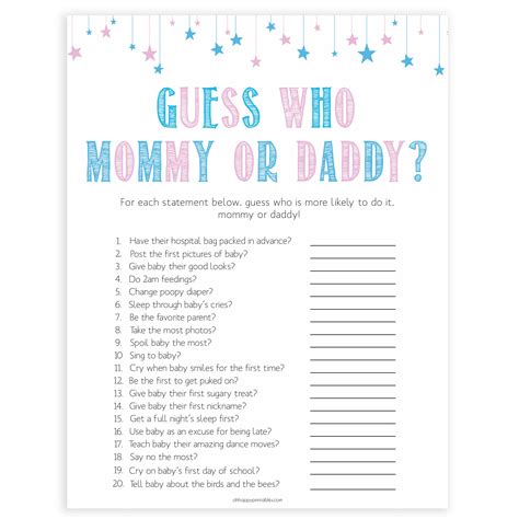 The Ultimate Guide to Unforgettable Gender Reveal Printable Games
