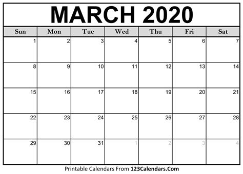 March 2020 Calendar Printable: More Than Just Dates – A Powerful Tool for Reflection