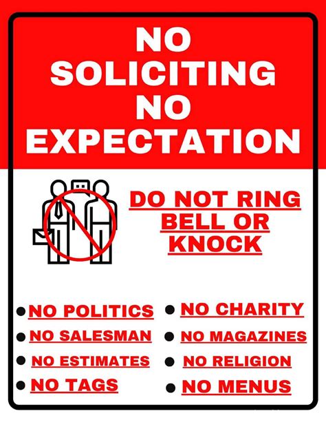 Find Your Perfect Peace: The Ultimate Guide to No Soliciting Signs Printable for a Quieter Home