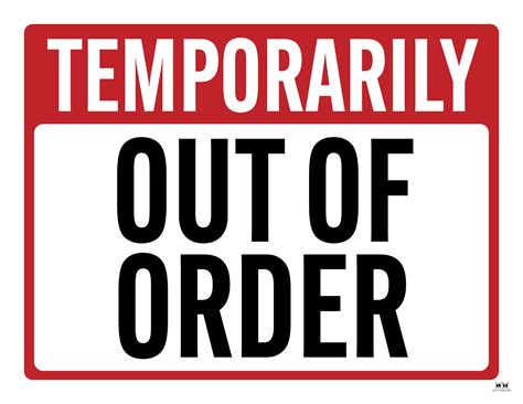 The Ultimate Guide to Out of Order Sign Printable Templates for Every Situation