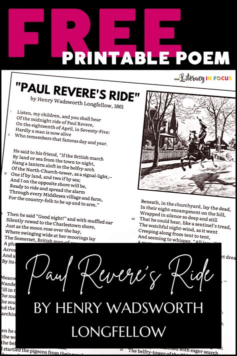 Unlock the Legend: Your Ultimate Guide to Finding and Using the Perfect Paul Revere's Ride Poem Printable