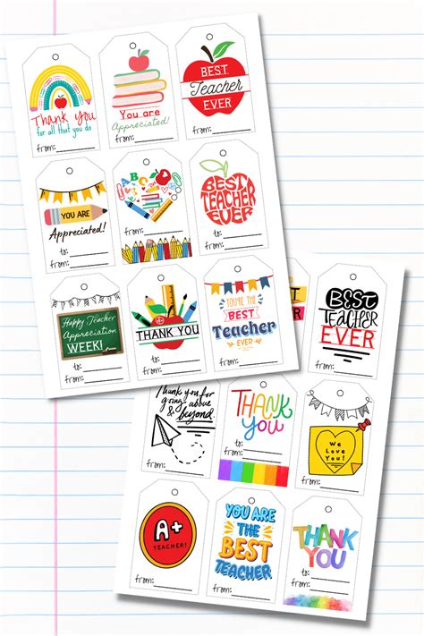 The Ultimate Guide to Free Printable Teacher Appreciation Tags: Expressing Gratitude from the Heart