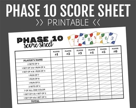 The Unrivaled Guide to the Phase 10 Printable Score Sheet: Elevate Your Game Nights in 2025