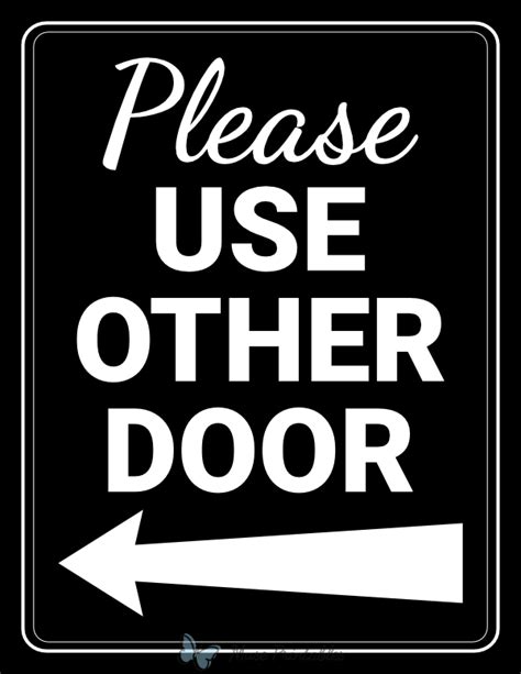 Master Your Message: Crafting the Perfect "Please Use Other Door" Sign Printable