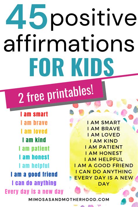 Empowering Little Hearts: The Best Positive Affirmations for Kids (Printable!)