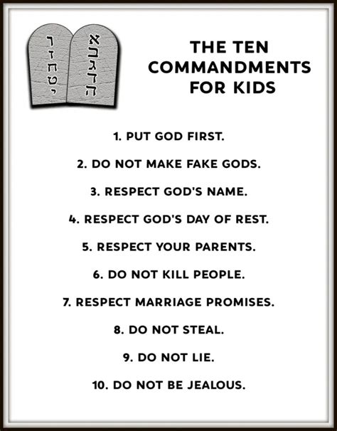 Guiding Little Hearts: The Best Printable 10 Commandments for Preschoolers