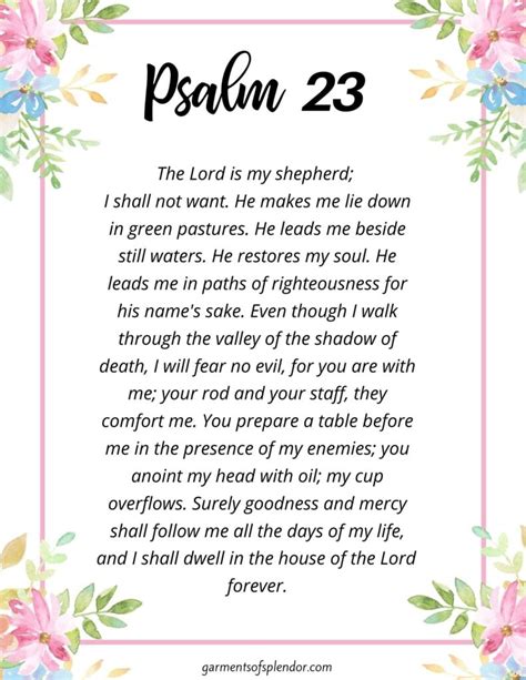 Finding Peace & Comfort: Your Guide to the Perfect Printable 23 Psalm