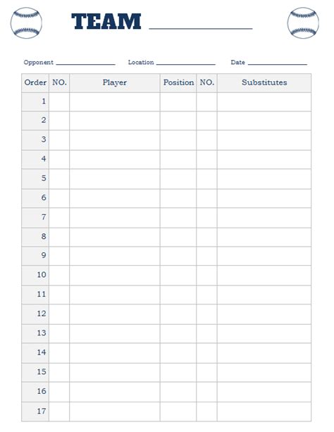Master Your Dugout: The Ultimate Guide to the Perfect Printable Baseball Lineup Card