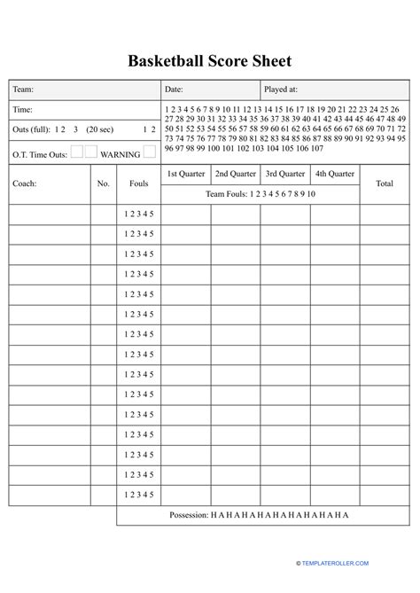Score Big Every Time: Your Ultimate Guide to the Perfect Printable Basketball Score Sheet