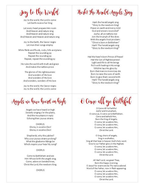 The Ultimate Collection of Printable Christmas Carols Lyrics: Sing Your Heart Out This Holiday Season!
