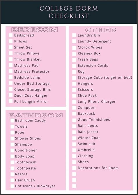 The Ultimate Printable College Dorm Checklist: Your Stress-Free Guide to Campus Life!
