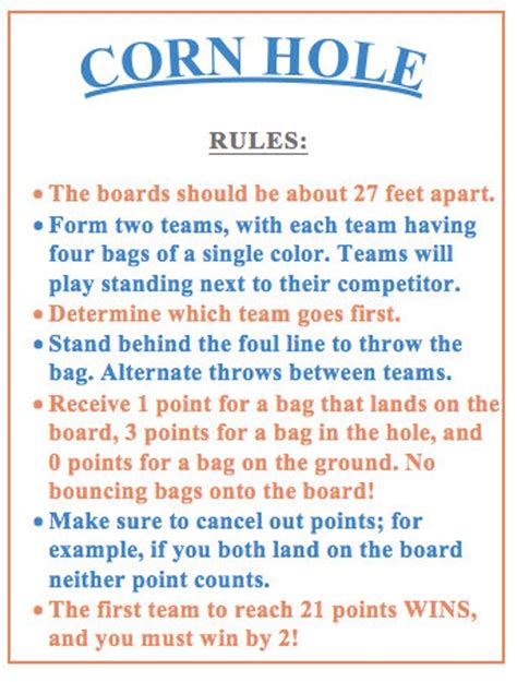 The Ultimate Guide to Printable Cornhole Rules: Settle Every Backyard Brawl (and Win!)