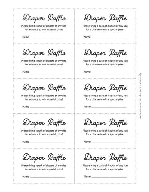 Your Ultimate Guide to Printable Diaper Raffle Tickets: Making Your Baby Shower a Breeze!
