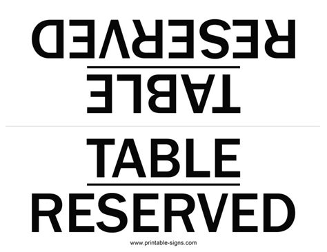 Effortless Events: Create Stunning Printable Reserved Signs for Every Occasion