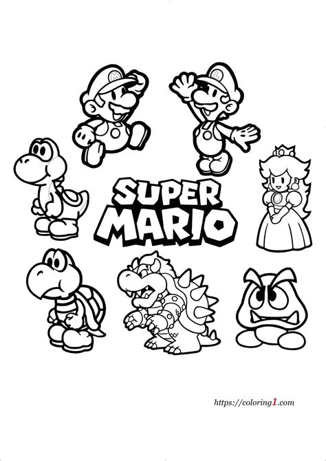 Level Up Your Creativity: The Ultimate Guide to Printable Super Mario Characters Coloring Pages!