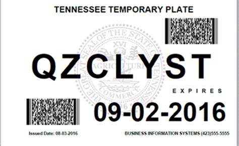 Your Ultimate Guide to Printable Temporary License Plates in Tennessee: Navigate the Roads with Confidence!