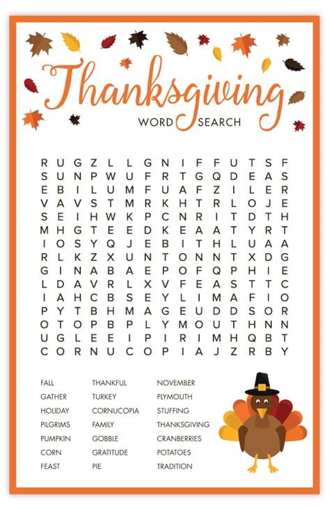 Unlock Festive Fun: Your Ultimate Guide to Printable Thanksgiving Word Searches!