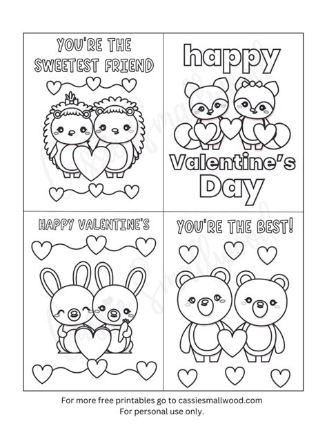 Make Their Day! Heartfelt & Fun Printable Valentine Cards to Color (PDF) For Everyone