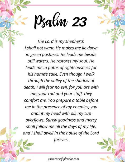 Find Peace & Comfort: The Ultimate Guide to Free Printable Psalm 23 PDFs